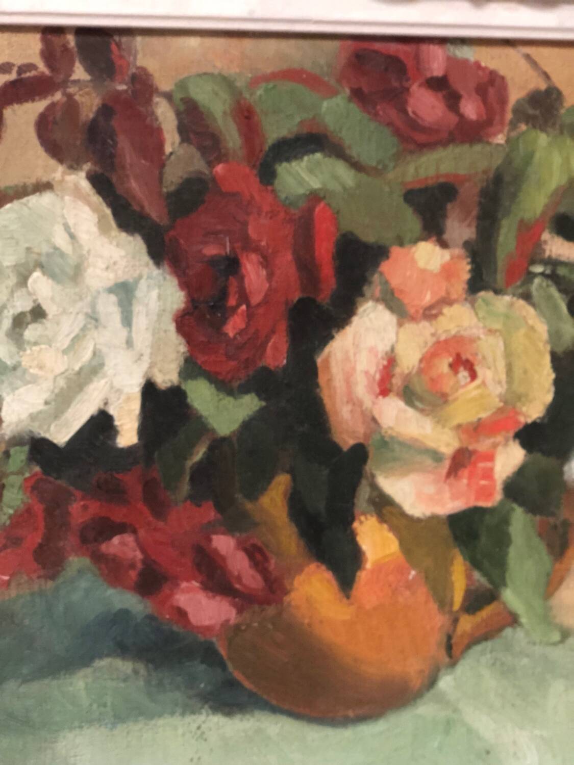 Antique oil painting, still life