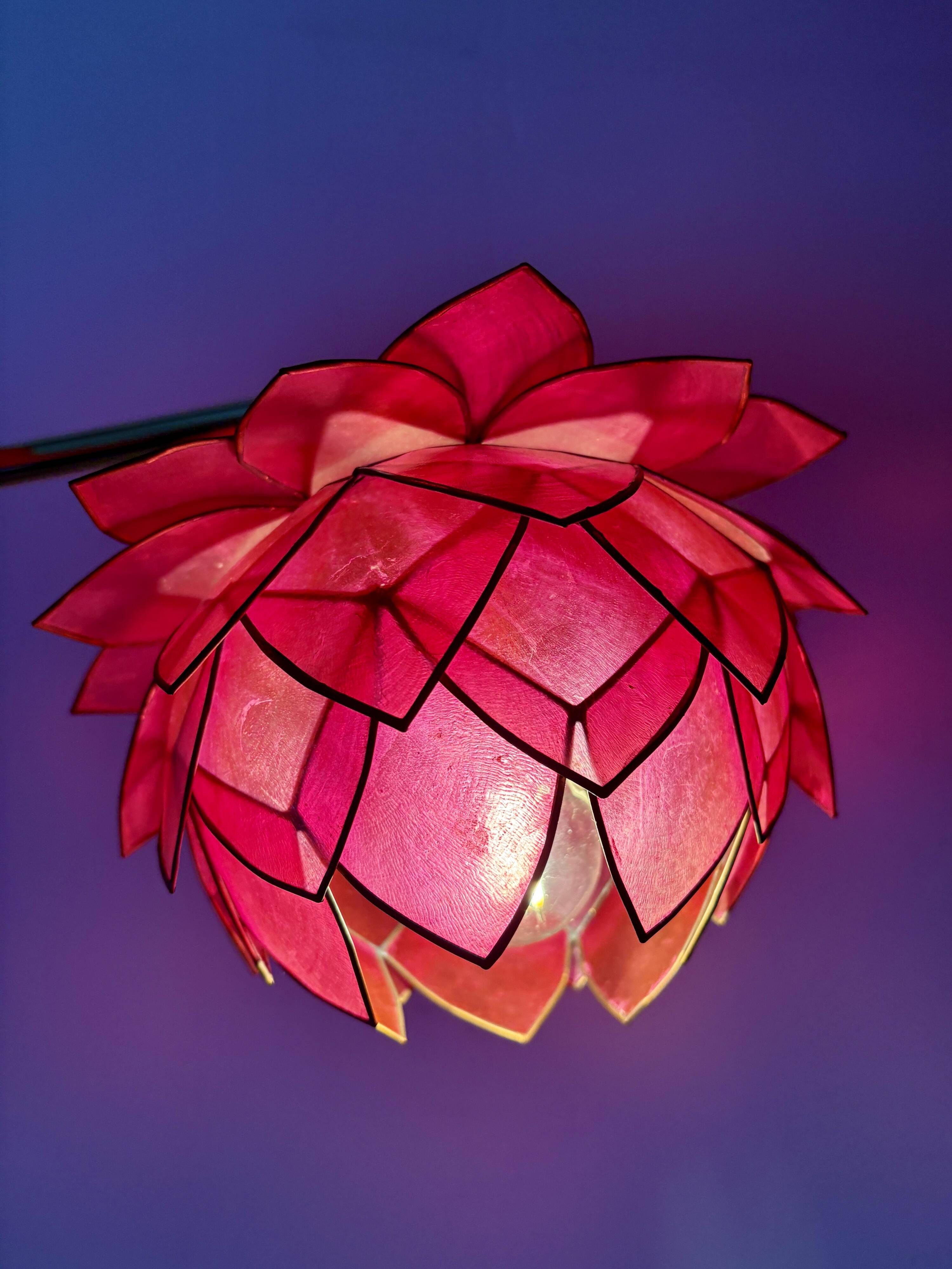 Vintage pink mother-of-pearl angled wall lamp