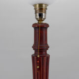 Lampadaire Art Deco en bois sculpté et opaline, France, circa 1925