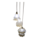 Suspension cascade 3 globes en verre transparent vintage