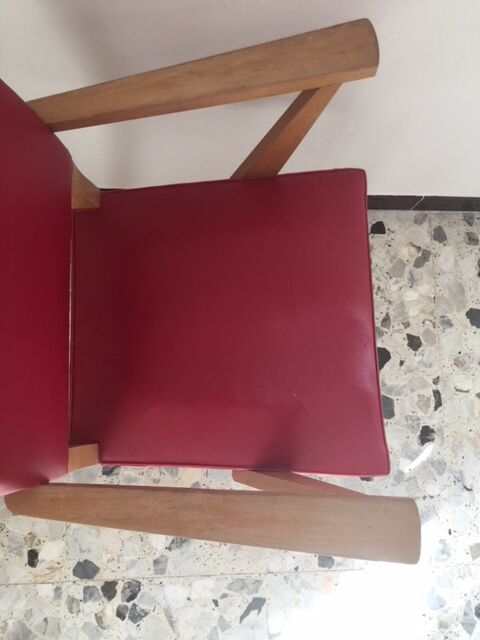 Armchair with arms armrests red 1950s