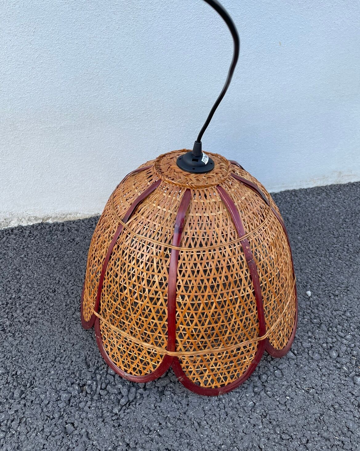 Vintage rattan flower hanging