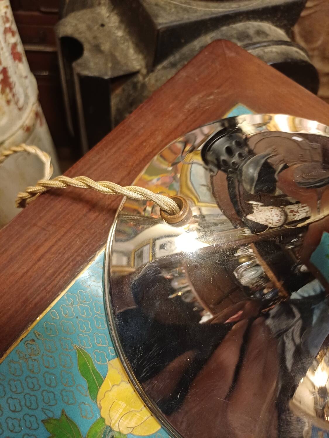 Lampe en verre et métal de style Art déco