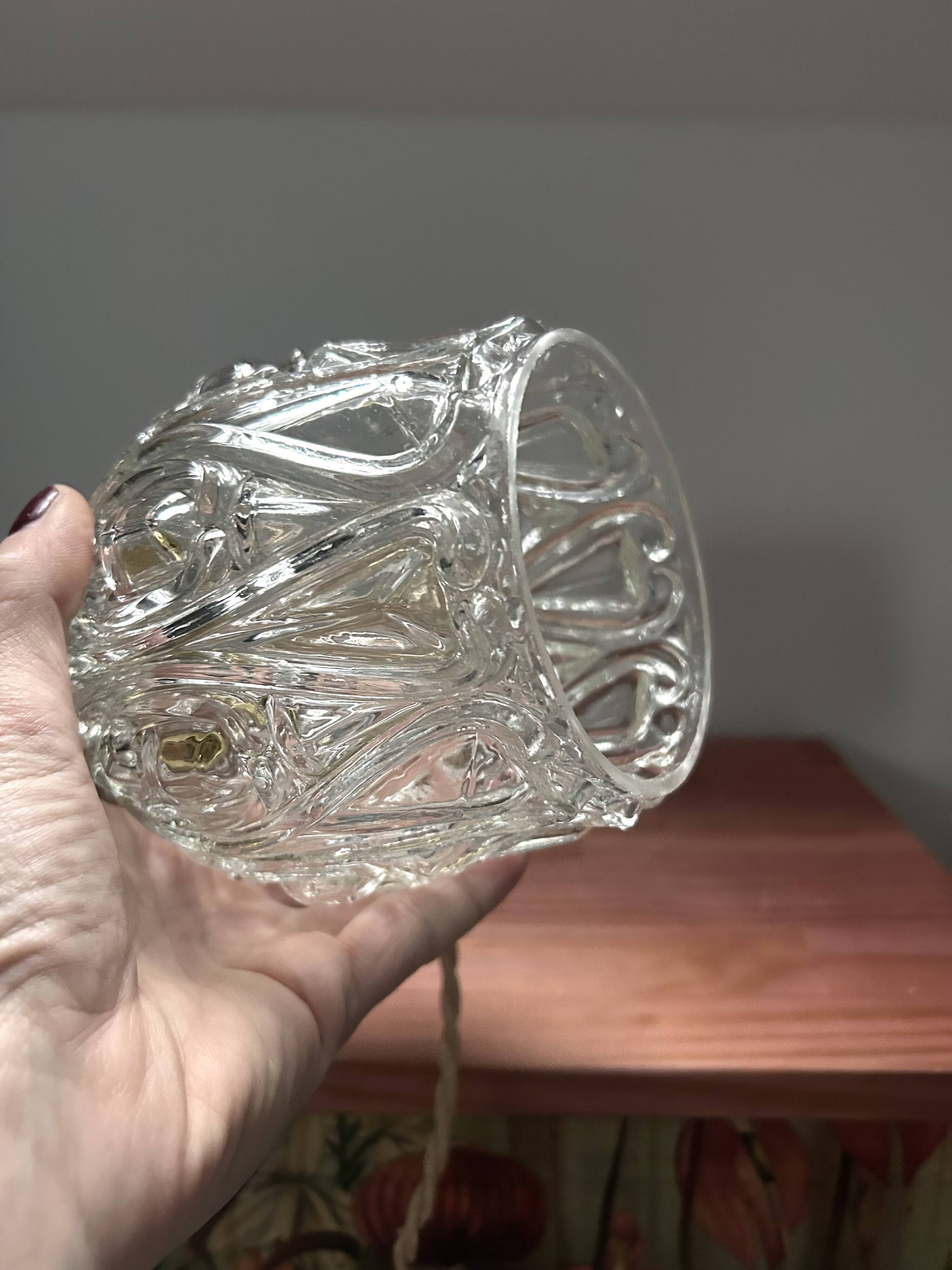 Vintage chiseled glass lamp