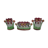 Ensemble de 3 vases en barbotine ,marque onnaing nord