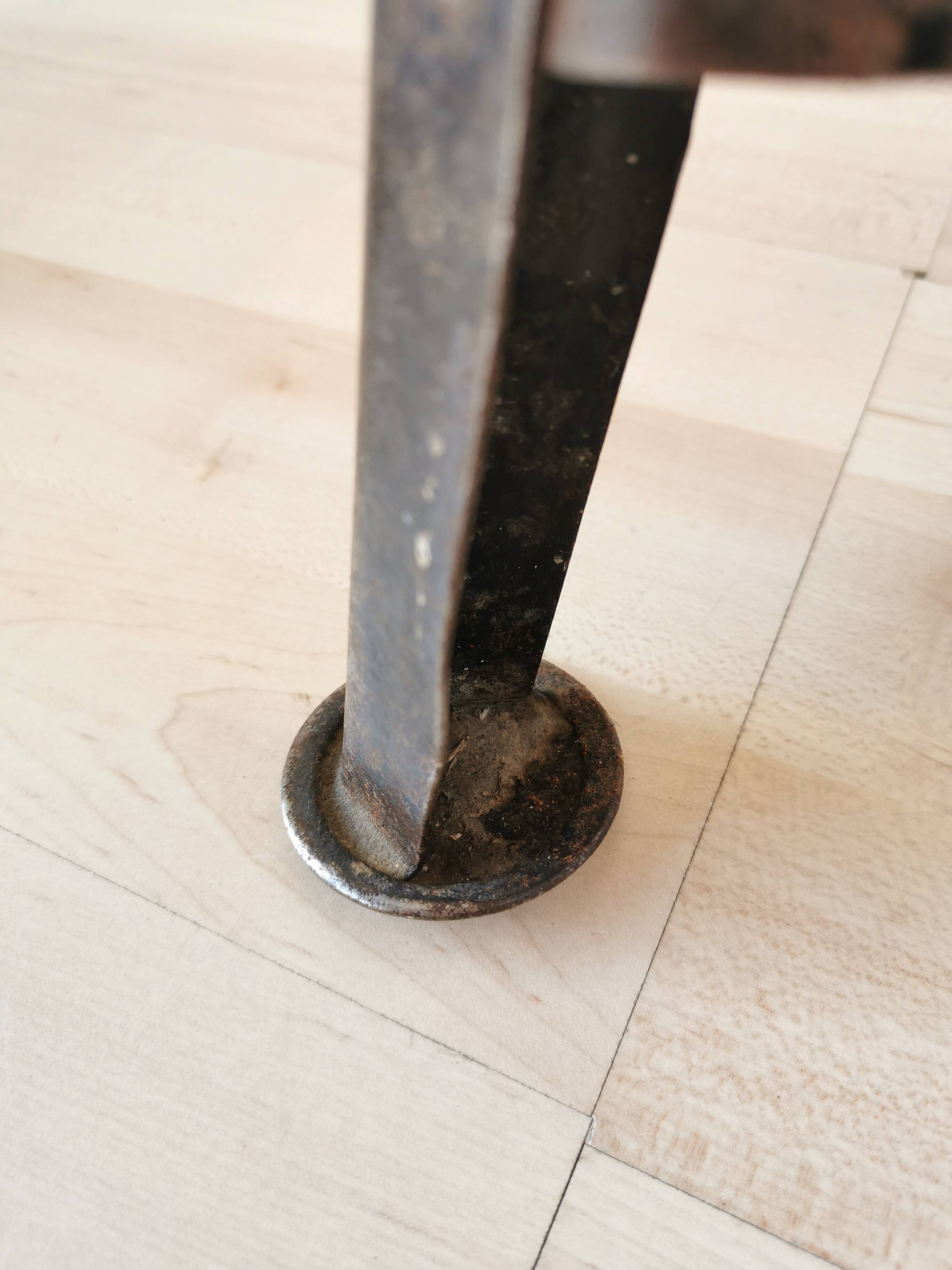 Tabouret de bar industriel vintage en bois et métal