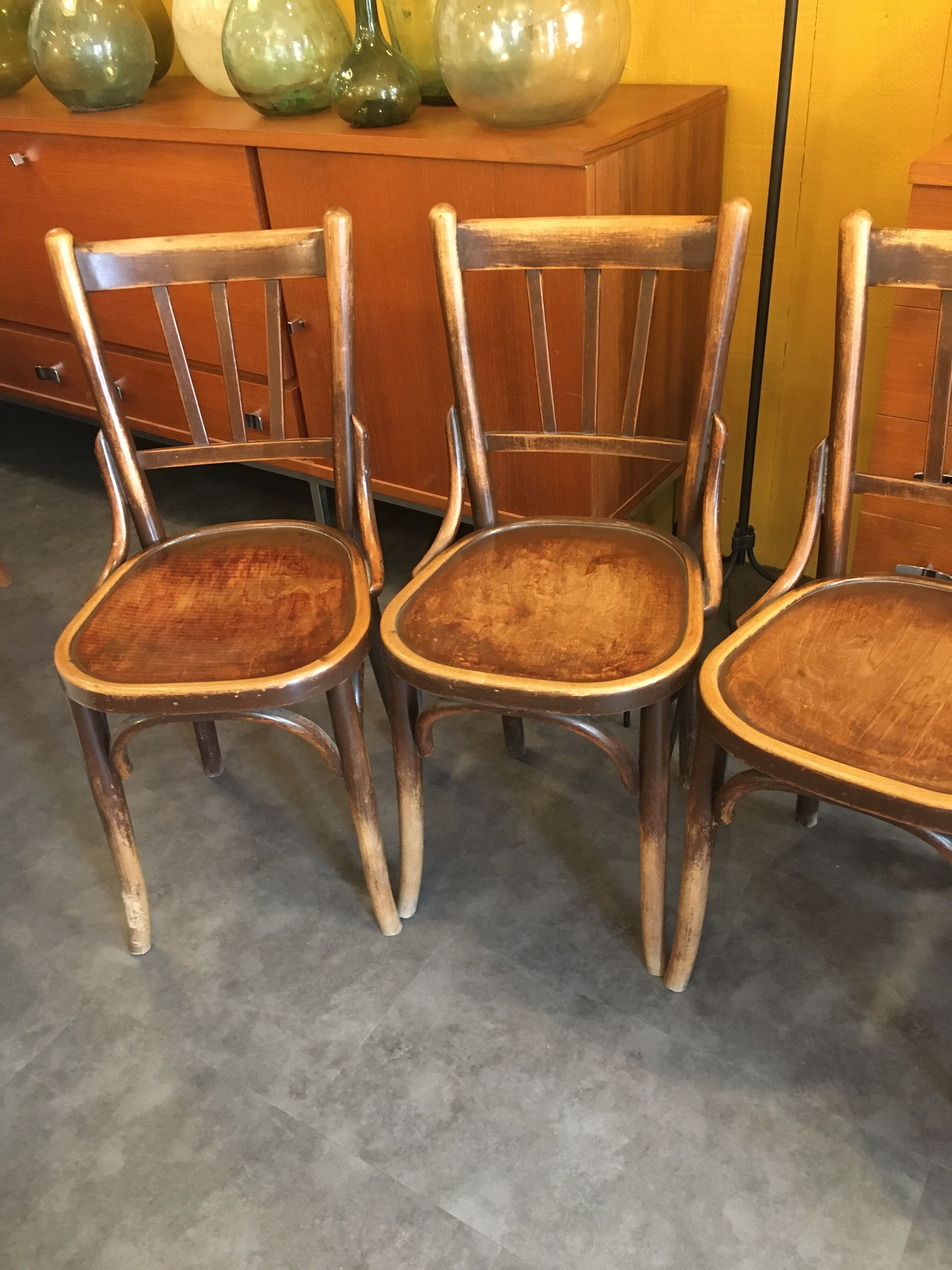 6 bistro chairs, Baumann, circa 1950