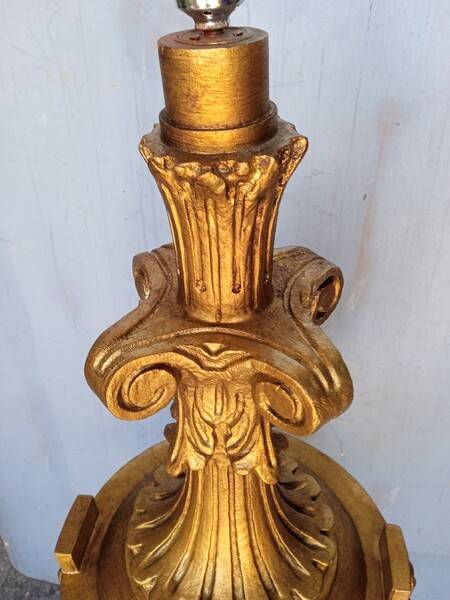 90cm lamp carved gilded wood Louis XVI style
