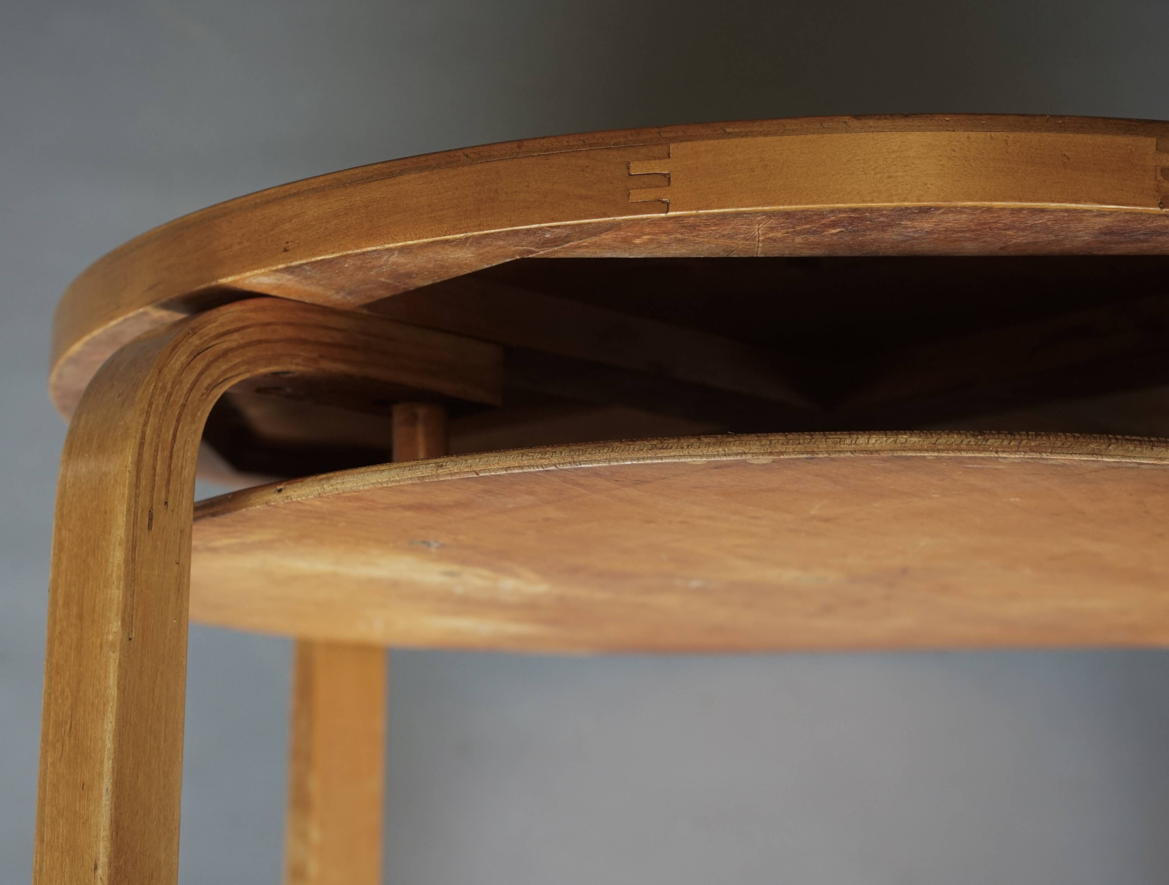 Alvar Aalto Model 70 two-tier Side Table in birch wood. Finland 1940s