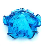 Murano Sculptural Bowl — "Bullicante" Aquamarine Blue — 1950
