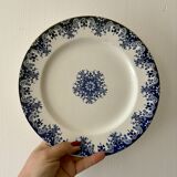 Set of 12 antique flat ironstone plates - Normandy -