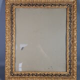 Old frame circa 1900, wood - gilded stucco with leaf - black laqué 53x45 cm leaf 42.5x35 cm SB