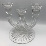 PAIR OF VINTAGE CANDLESTICKS IN CRYSTAL CANDLESTICK 3 BRANCHES ART DECO
