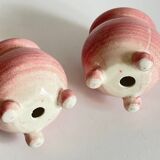 Bougeoirs en ceramique rose années 90