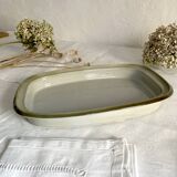 Rectangular stoneware dish, high-fired, Brenne pottery, 1970s-80s