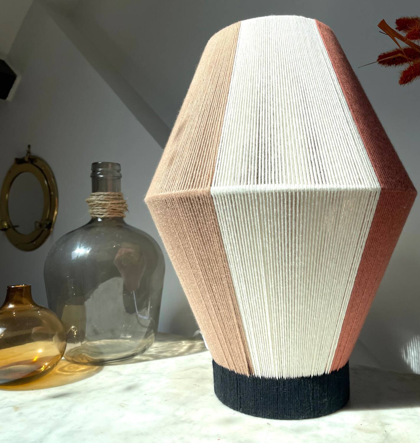 Cotton thread woven lamp