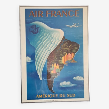 Cadre Afiche Air France Amerique su sud