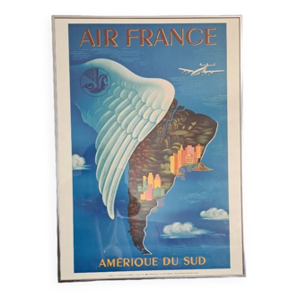 Cadre Afiche Air France Amerique su sud