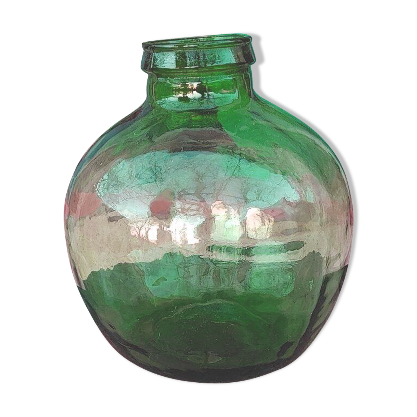 Grosse Bonbonne - Old Dame Jeanne with large neck, bubbled glass - 15 liters