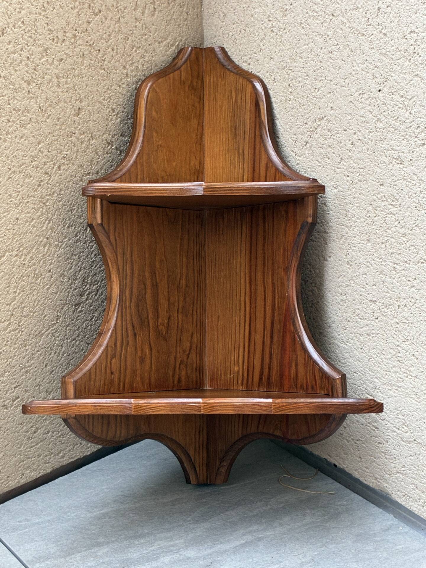 Pair of vintage corner shelves