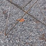 Florent Lasbleiz vintage coffee table in glass and metal