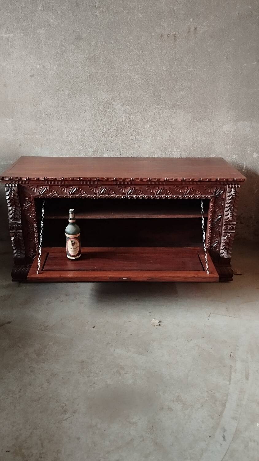 Carved wooden chest