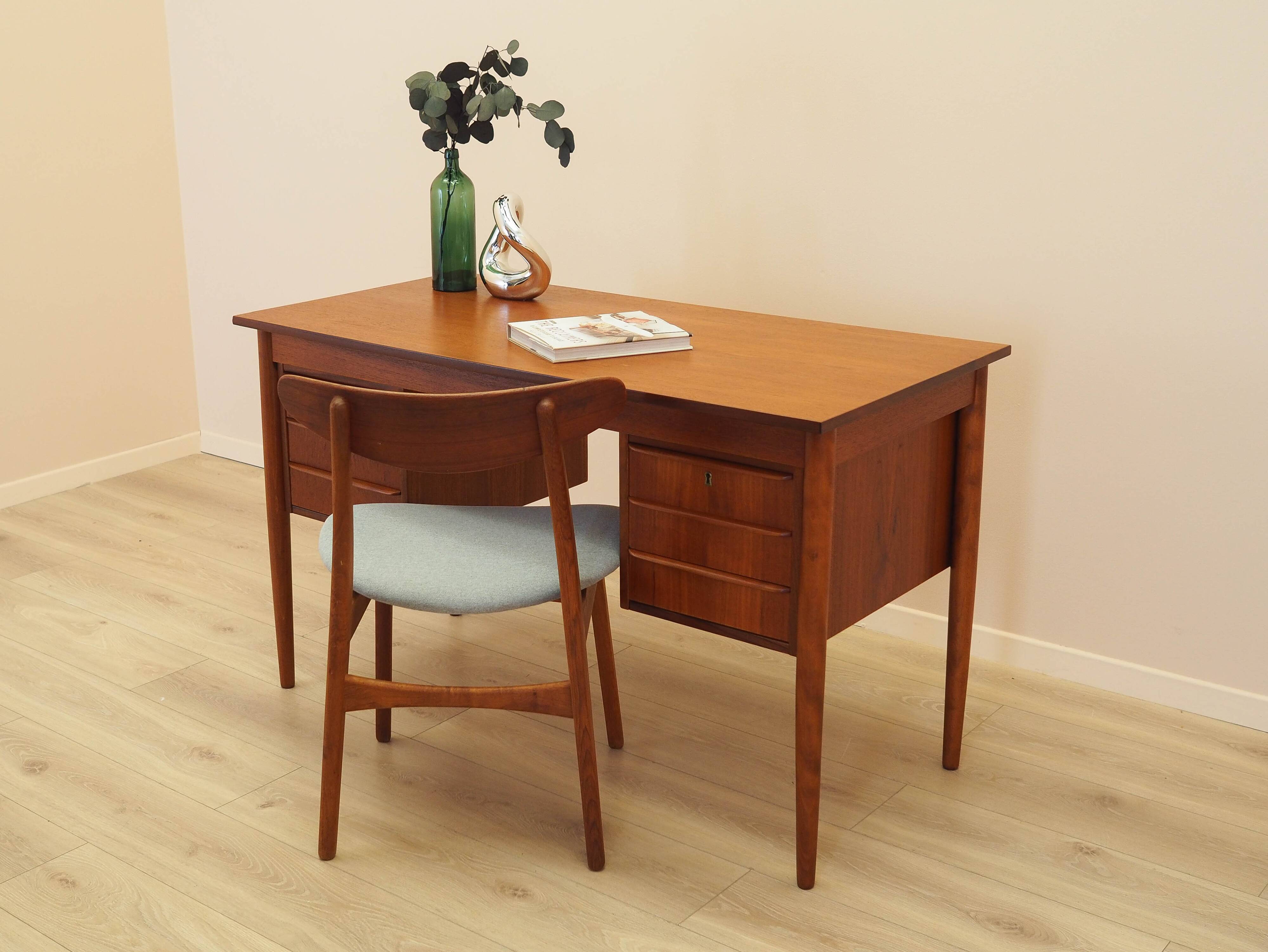Bureau en teck avec tiroirs, Danemark, années 1970