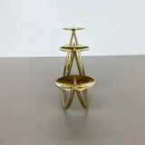 Sculptural solid brass candleholder by Harald Buchrucker Bauhaus, Germany, 1950s