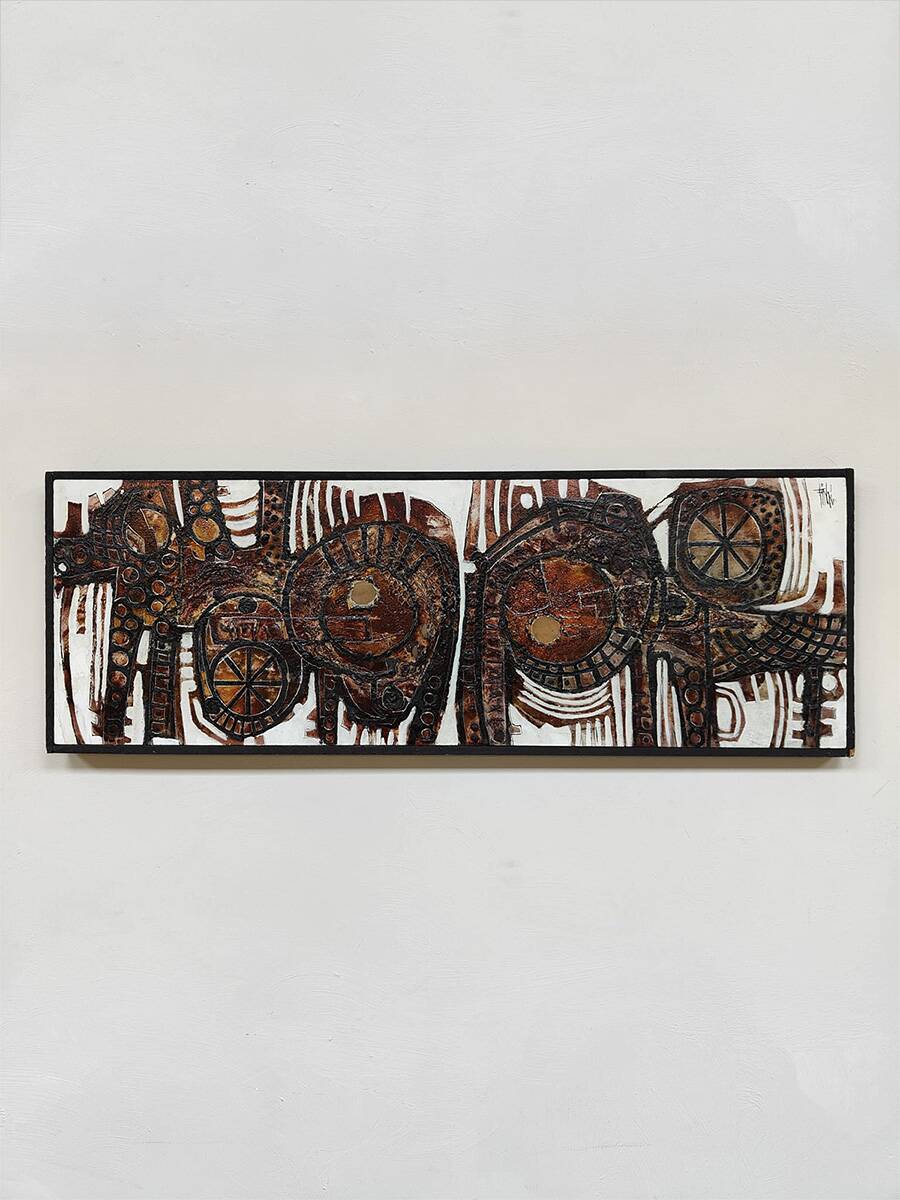 Vintage Danish artwork oil on canvas Finn Lorentzen 1970s