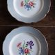 6 mismatched flat plates pairs Terre de Fer Marsac Flowers Digoin