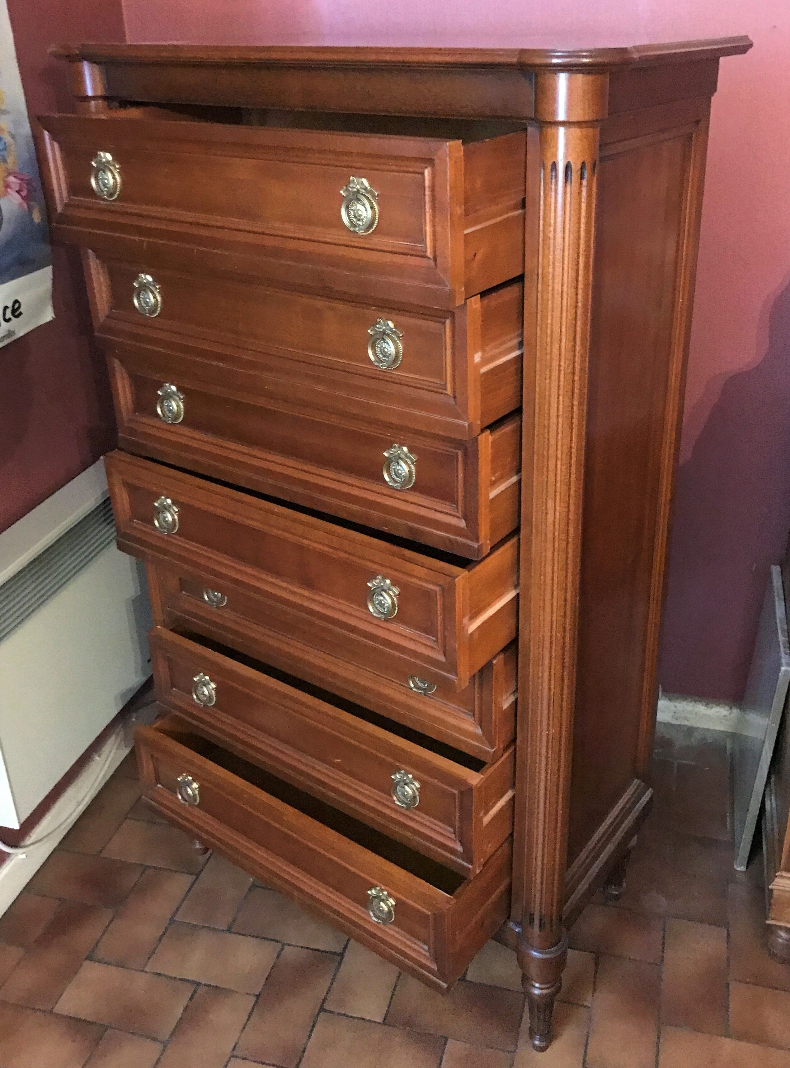 Semainier in cherry style Louis XVI