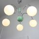 Lustre italien en chrome et opalin du milieu du siècle