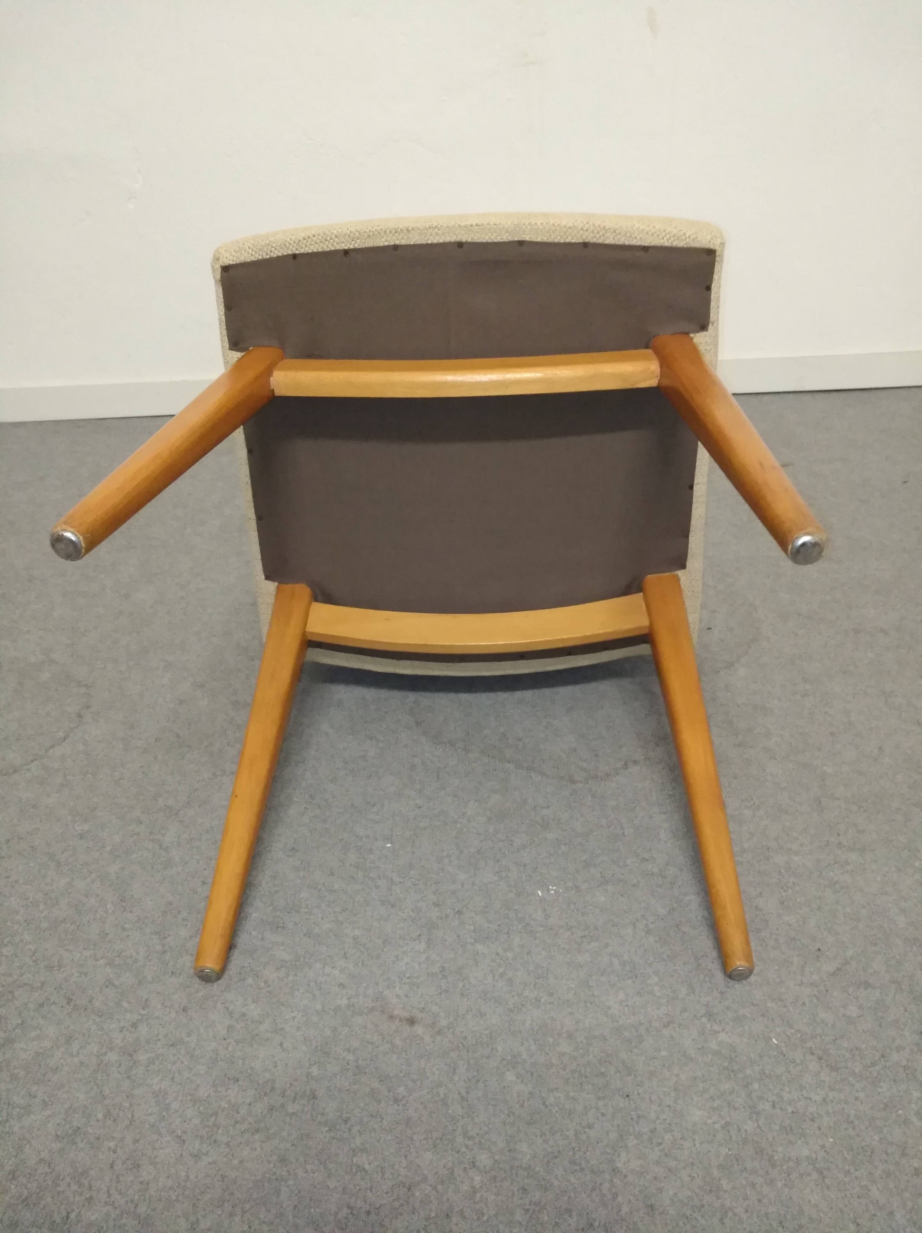 Pair of cocktail chairs in beech, Eastern Europe circa 1960.