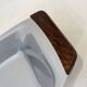 Large rectangular stainless steel and teak dish Braun & Kemmler West Germany 1970
