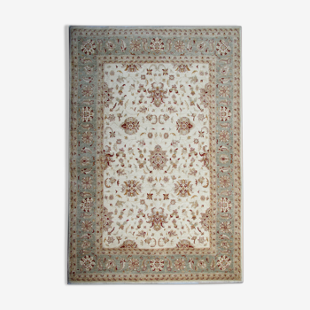 Large Ivory-cream Zielger Rug Handwoven Oriental Floral Carpet 199x292cm