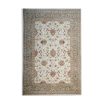 Large Ivory-cream Zielger Rug Handwoven Oriental Floral Carpet 199x292cm