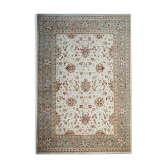Large Ivory-cream Zielger Rug Handwoven Oriental Floral Carpet 199x292cm