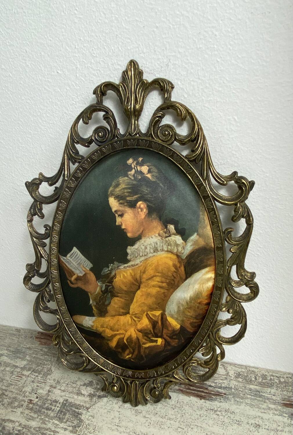 Brass frame and silk upholstery