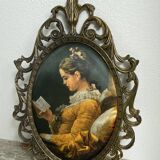 Brass frame and silk upholstery