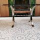Vintage coffee table 70s in chrome metal and tinted glass