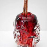 Vases en cristal rouge par Augustsson pour Åseda, ensemble de 2
