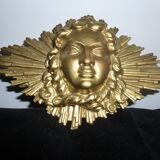 Sun, wall-mounted gilded wood
