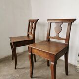 Paire de chaises en chêne brut