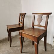 Paire de chaises en chêne brut