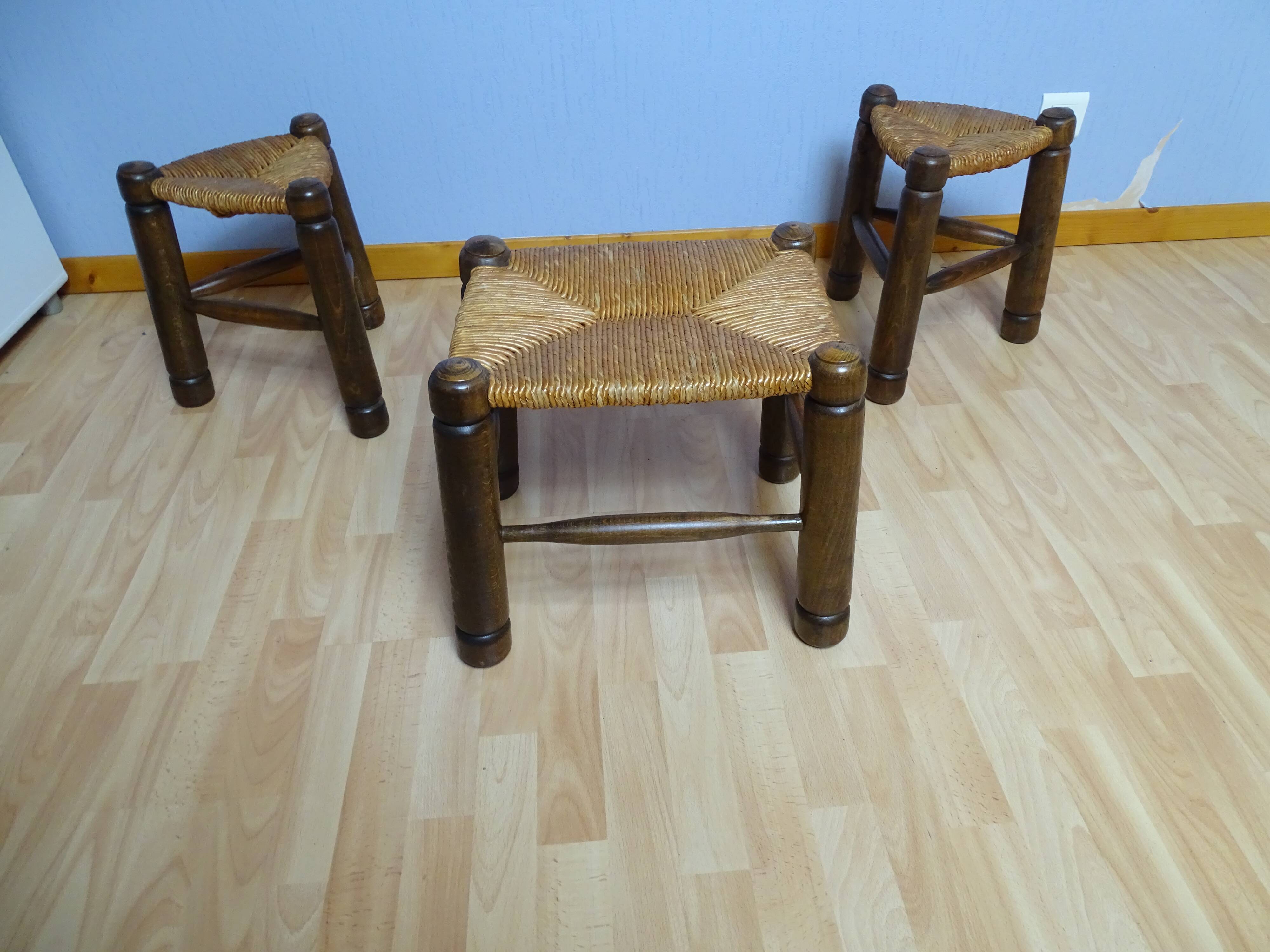 Set of three mulched stools