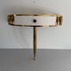 Floating wall console with drawer, brass body and marble top, 1960s, Italy
