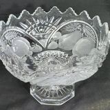 Cut crystal stemmed bowl