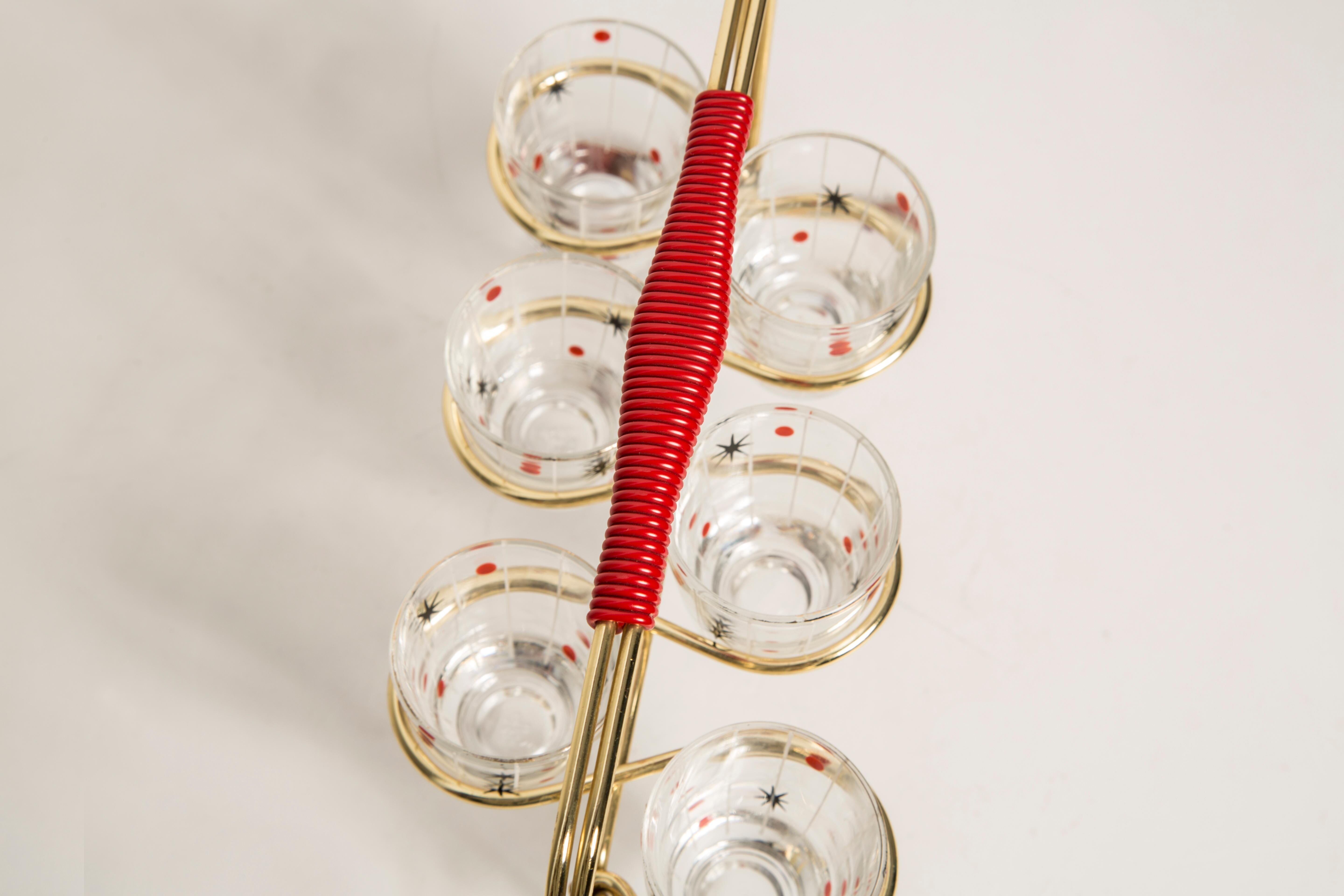 Ensemble de six petits verres du milieu du siècle, Europe, années 1960