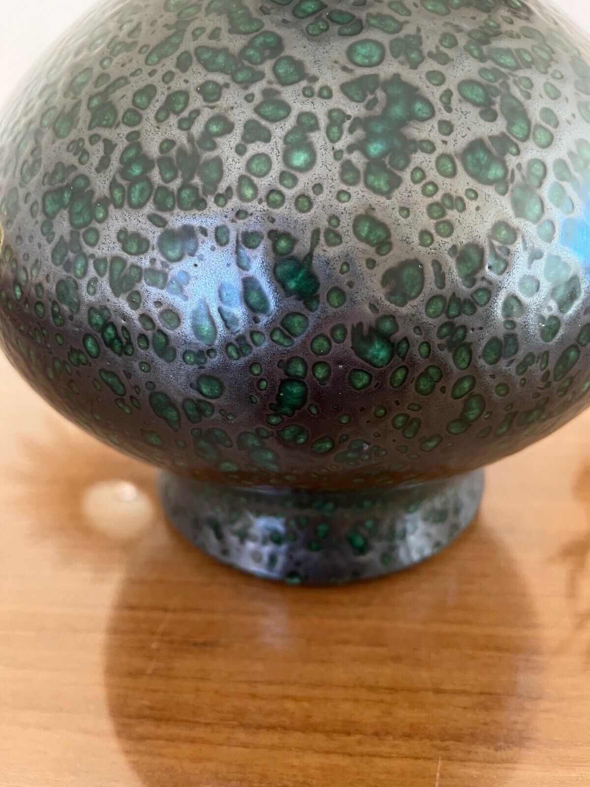 Lamp foot in gray ceramic speckled with green 50s 60s