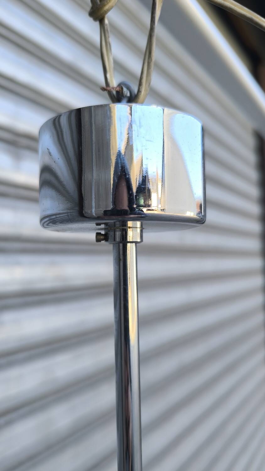 Space age chrome metal pendant light 1970